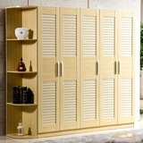 板式定制简约组合木制质二三四五门组装衣柜卧室整体百叶窗大衣柜