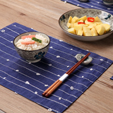 日式餐垫桌垫 天然苎麻双层布艺创意杯垫 学生家用隔热垫餐布桌布