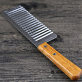 不锈钢波纹刀波浪刀创意水果刀土豆切片器狼牙刀 法式条纹刀出口