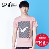 商场同款gxg.jeans男装 时尚印花休闲圆领短袖T恤#62644103