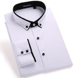 新款利郎顿衬衫男士白色结婚礼服韩版修身商务休闲长袖男衬衣