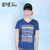 【断码S码】gxg jeans男装夏季新款修身休闲短袖T恤潮#42644213