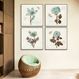 客厅装饰画现代简约餐厅挂画壁画沙发背景墙三联画植物花卉有框画