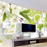 大型定制壁画 电视背景墙纸 3d立体百合 仿软包梦幻时尚花朵壁纸
