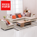 顾家 布艺沙发组合欧式沙发 小户型皮布沙发 客厅布沙发家具B001
