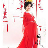 神话女人坊主题服装性感写真影楼贵妃装女古装红色汉服在梅边