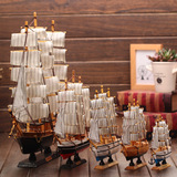 亏本包邮 实木地中海帆船模型 一帆风顺船摆设 电视柜酒柜小摆件