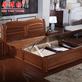 实木家具储物高箱床胡桃木纯原木床1.8米双人床高端金丝胡桃木床