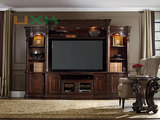 美式乡村全实木电视客厅组合电视柜橡木电视柜定制设计北京