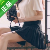 韩国milkcocoa女版正品代购2015夏装新款百褶A字短裙蓬蓬半身裙