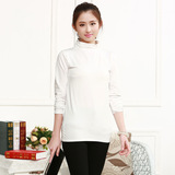 E2016夏秋季韩版新款薄款高领纯色打底衫长袖t恤女