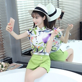 夏天时尚两件套韩国夏季宽松休闲显瘦套装18-25-35周岁蘑菇街女装