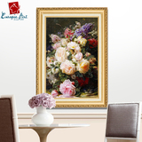 油画 竖版客厅现代简约玄关走廊过道装饰画欧式手绘挂画花卉抽象