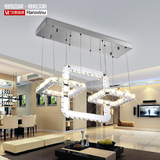 LED现代简约时尚艺术水晶餐厅吊灯奢华不锈钢创意吧台吊灯具灯饰