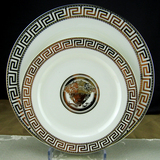 范思哲西餐盘子骨瓷平盘8/10寸西餐盘子套装陶瓷西餐餐具欧式盘碗