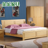 松木床实木床双人床1.8米中式田园单人床1.5米高箱储物床婚床-01
