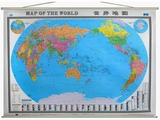 包邮！世界地图挂图 2015新 中英文 1.5米*1.1米 宽杆挂绳整张
