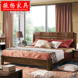 黑胡桃实木床1.8米 现代新中式1.5米实木床双人储物婚床卧室家具