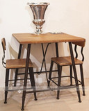 美式复古铁艺实木餐桌椅组合咖啡厅奶茶店桌椅休闲户外小户型家具