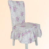 紫色碎花桌布田园餐桌椅套布艺连体椅罩坐垫靠背套椅垫套装定做