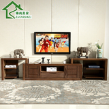 北美黑胡桃木伸缩电视柜 客厅电视柜组合中式高低客厅柜实木家具