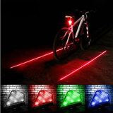 山地自行车激光圆形尾灯平行线警示灯死飞车后尾灯可充电钻石尾灯