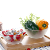 爱乐优 钢化透明玻璃碗小大号沙拉碗创意水果碗汤碗 微波炉面碗