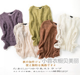薄款镂空马海毛针织衫出口日本大牌正品尾货剪标外贸原单女装