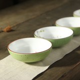 景德镇手绘陶瓷茶杯亚绿品茗杯陶瓷功夫茶具杯手工普洱杯四个包邮