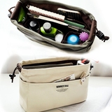帆布化妆包小号便携韩国多层小方包中包内胆包整理包大容量收纳袋