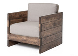美式loft工业风格沙发 实木沙发 卡座 实木单人三人组合沙发椅