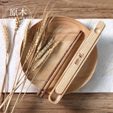 自然的风日式便携筷子盒套创意厨房木制餐具学生筷子旅行套装礼盒