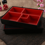 盒带盖日式木纹便当盒商务套餐盒寿司盒饭盒快餐盒商用外卖餐