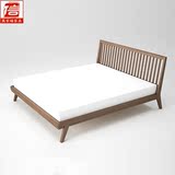 现代日式北欧1.8米实木大床单双人婚床榆木1.5米松木新中式特价