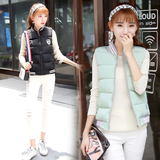 2016年韩版外套棉衣马甲女装短款修身圆领百搭学生装潮中长款大码