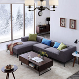 洛贝森布艺沙发组合简约北欧宜家式客厅贵妃大小户型转角沙发创意
