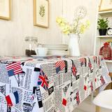 纯棉国旗图案餐桌布艺美式乡村装饰桌布咖啡厅复古风台布盖布