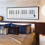 邮简约卧室床头装饰画北欧挂画卡通可爱黑白动物创意壁画钢琴键包