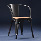 餐椅欧式铁皮椅子铁艺靠背椅金属椅户外咖啡餐厅复古工业风铁椅