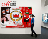 美国表现主义Basquiat疯狂街头现代艺术抽象涂鸦酒吧大尺寸装饰画