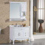 美式白色简欧式实木橡木落地浴室柜洗手台特色洗漱洗手池柜子包邮