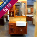 特价现代浴室柜组合实木洗脸洗手卫浴吊柜一体式陶瓷艺术盆套装