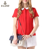 ELAND韩国衣恋新珍珠边衣领镂空衬衫EEBW52302A专柜正品