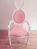 法式创意兔儿朵实木餐椅 书椅 美式乡村新古典后现代地中海风格