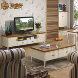 客厅成套家具套装 地中海小户型 实木电视柜茶几组合套餐CMTV-08#