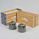 龙泉青瓷茶叶罐冰裂密封哥窑茶叶陶瓷储存罐紫砂茶具茶叶礼盒包装