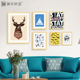 现代简约北欧风格照片墙组合装饰画 美式挂画 客厅沙发背景墙壁画
