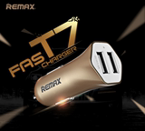 REMAX/品牌车载充电器线双USB一拖二车充2.4A双口汽车快充头