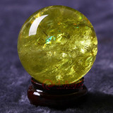 开光纯天然巴西黄水晶球摆件黄水晶原石招财聚财风水摆件