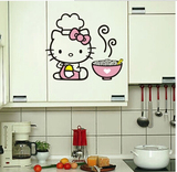 HELLO KITTY吃面厨房墙贴橱柜贴冰箱贴玻璃贴可爱韩版温馨